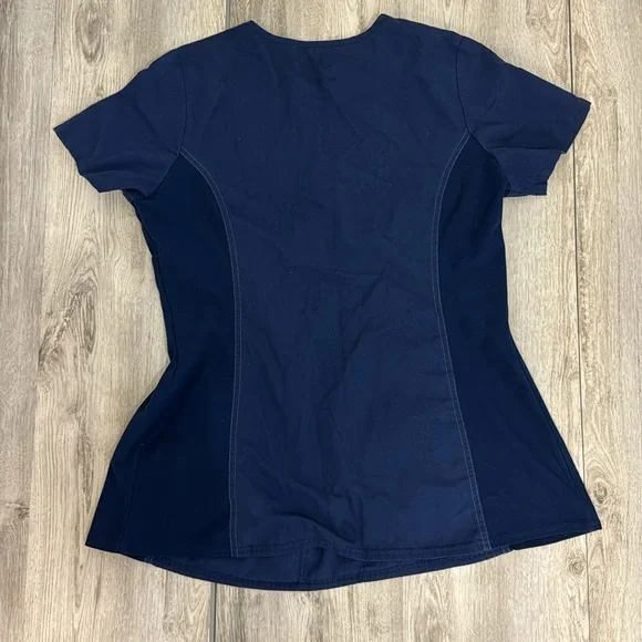 Cherokee women’s flexibles navy small maternity scrub top - Picture 3 of 3